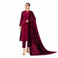 Maroon Jacquard 3-Piece Suit