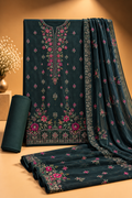 Deep Teal Floral Embroidered 3-Piece Suit